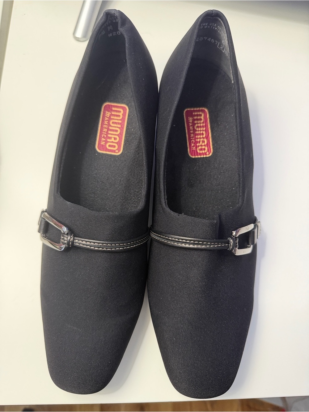 Munro Navy Buckle Slip-On Loafers